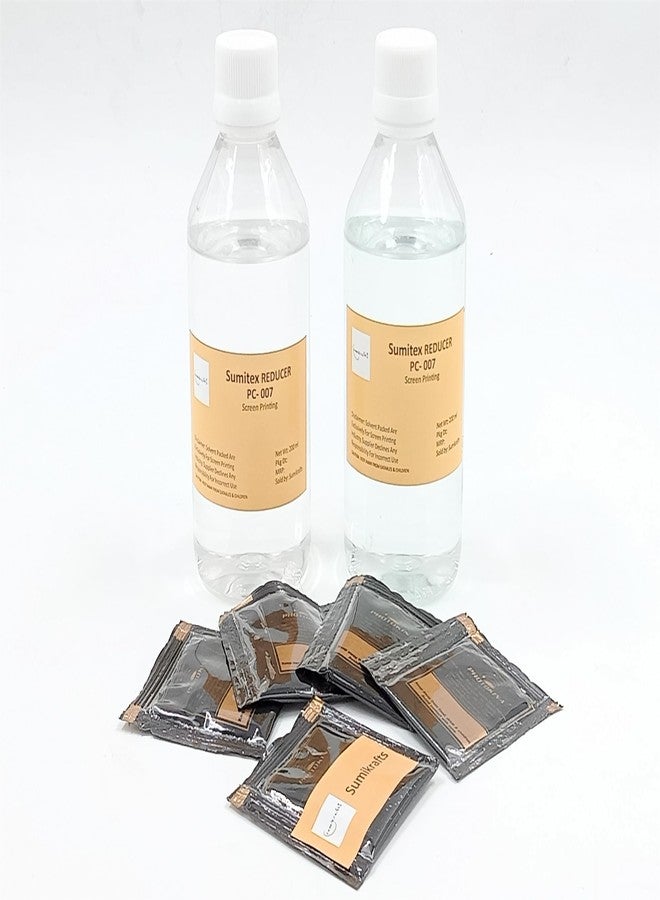 sumikrafts sumitex Reducer pc-007-(400gm)+decoating Powder 5 sachets 5gm Each sachets-PVC Ink-vinysheen Ink etc.-for Screen Printing - Image 1